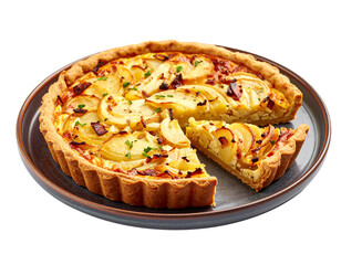 Golden Baked Quiche with Potato and Onion Filling