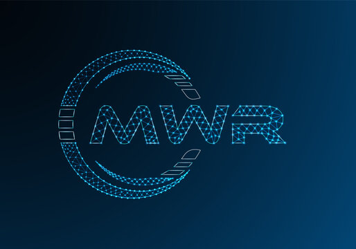 MWR low poly letter logo vector design. MWR lower poly logo design. Low poly logo.