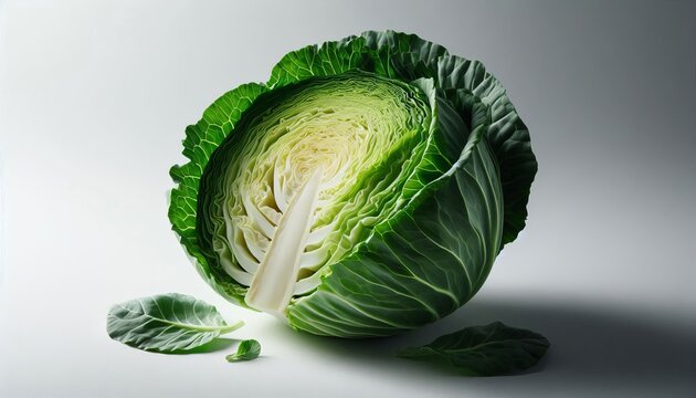 Fresh cabbage on white background
