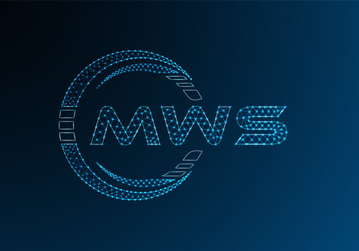 MWS low poly letter logo vector design. MWS lower poly logo design. Low poly logo.