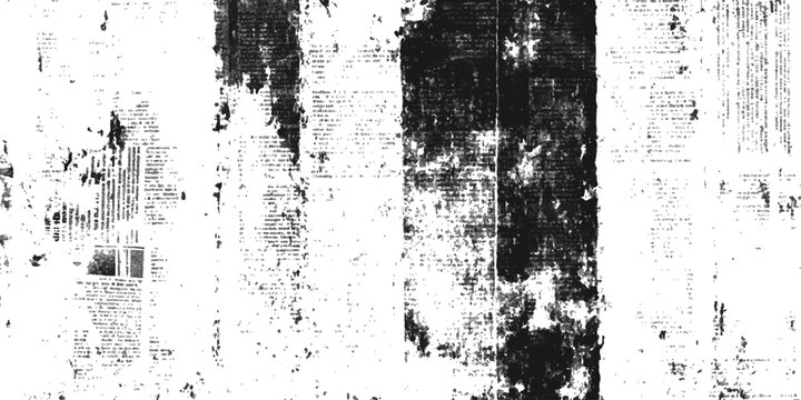 Vector old white newspaper paper grunge vintage background. Newspaper paper grunge vintage old aged texture. Vintage grunge newspaper collage background.	