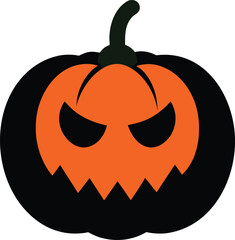 Halloween jack o lantern pumpkin isolated on white background smiling spooky face