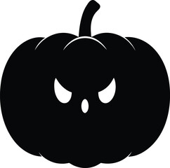 Isolated orange Halloween pumpkin with a funny carved smile, perfect for autumn holiday illustrations