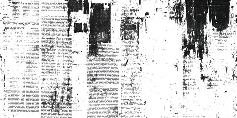 Vector old white newspaper paper grunge vintage background. Newspaper paper grunge vintage old aged texture. Vintage grunge newspaper collage background.	