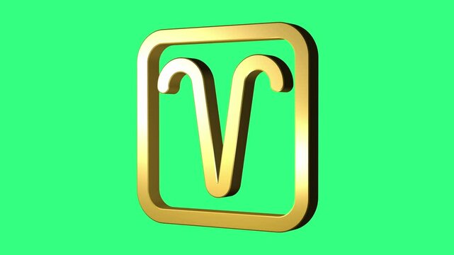 Aries icon on green screen