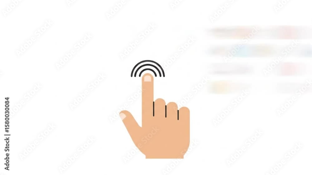 Poster Hand touching a digital screen displaying several application icons