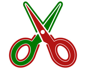 Colorful scissors icon graphic with transparency for design projects