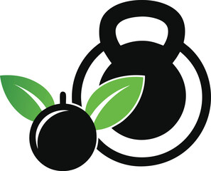 Green olives with olive branch illustration simple natural icon