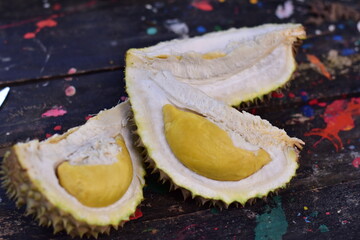 Durian Is a delicious and expensive seasonal fruit, Durian fruit on tree in farm at Thailand,...