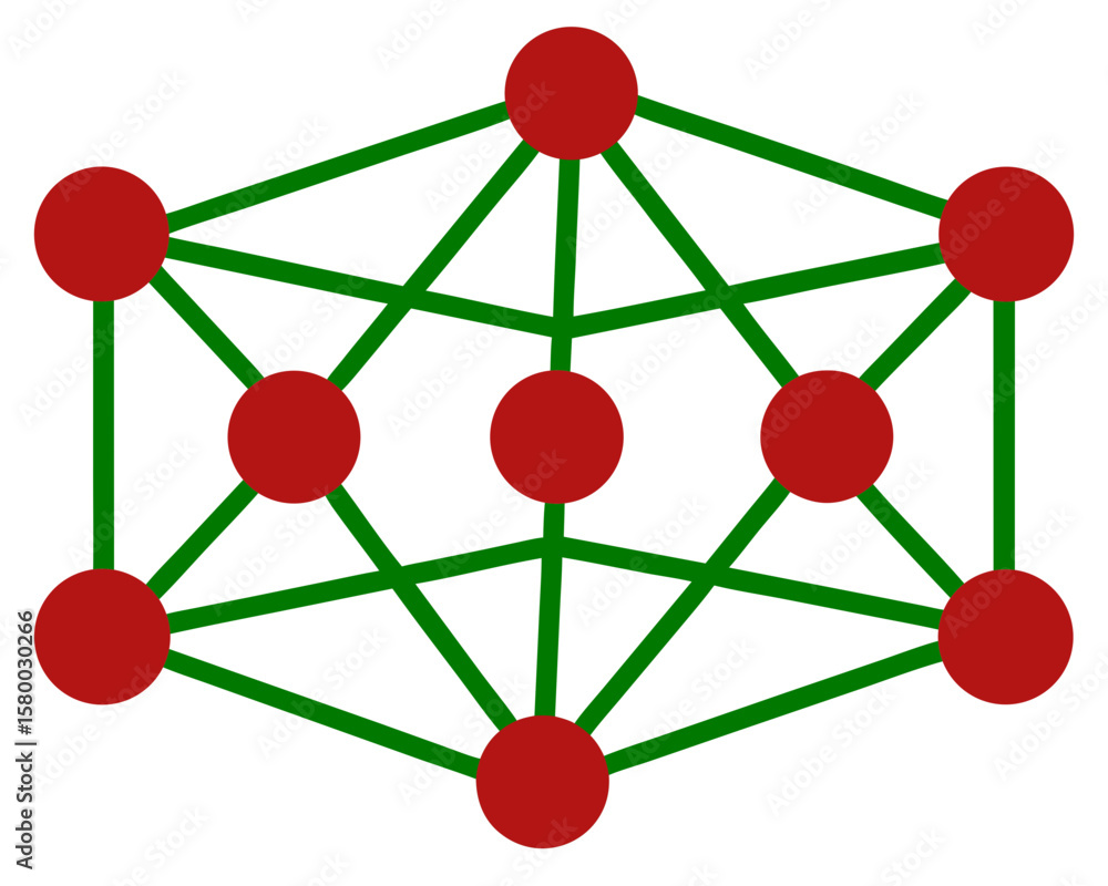 Aufkleber Abstract network diagram of dots and lines with transparency for versatile use