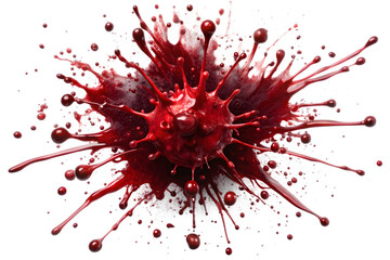 Abstract Red Liquid Splash Explosion on Black Background