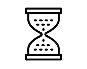 Minimalist hourglass silhouette with sand flowing downwards depicting time concept