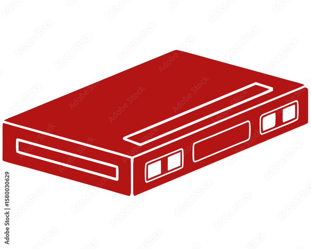 Aufkleber Isometric view of a red server in modern technology design