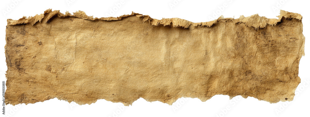 Poster torn edge of old paper texture on transparent background