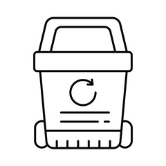 Dustbin Vector outline illustration style icon.