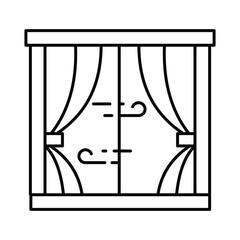 Glass Window Vector outline illustration style icon.