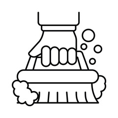 Cloth brush Vector outline illustration style icon