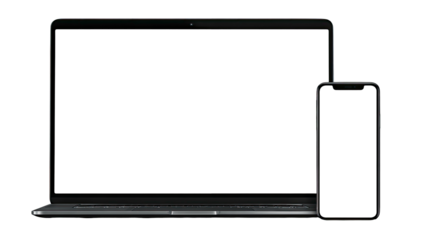 Laptop and Smartphone Mockup on Transparent Background for Design Integration