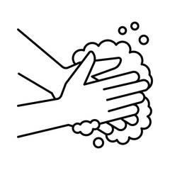 Hand cleaning Vector outline illustration style icon