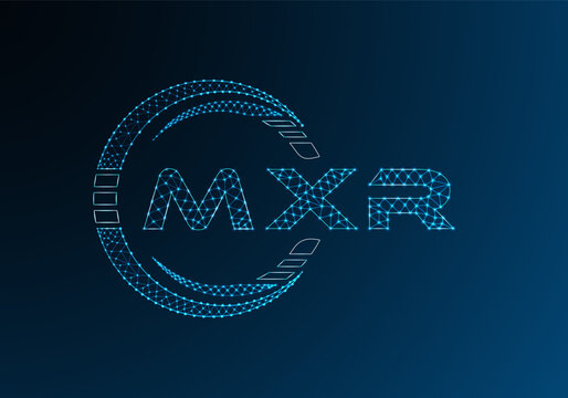 MXR low poly letter logo vector design. MXR lower poly logo design. Low poly logo.