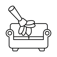 Feather Duster  Vector outline illustration style icon