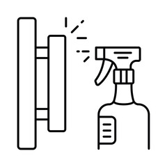 Cleaning Spray Vector outline illustration style icon