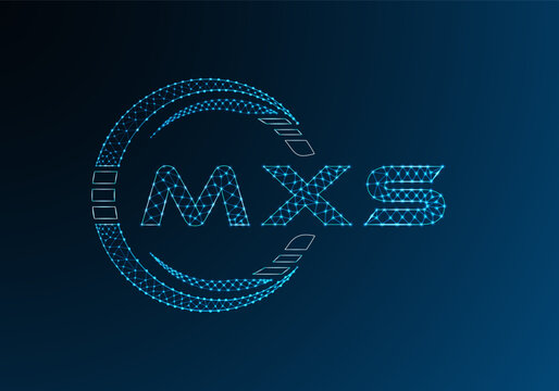 MXS low poly letter logo vector design. MXS lower poly logo design. Low poly logo.