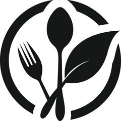 Silverware set with spoon, fork, and knife on a white background, ideal for restaurant menus or dining illustrations