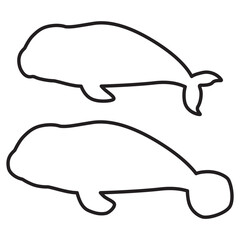 ジュゴンとマナティの線画