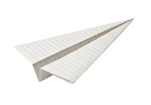 Paper Airplane with Lines on Transparent Background - Powered by Adobe