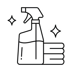 Cleaning Spray  Vector outline illustration style icon