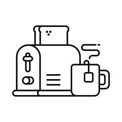 Toaster Vector outline illustration style icon