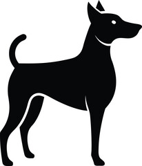 Elegant Black Dog Silhouette Canine Vector Illustration