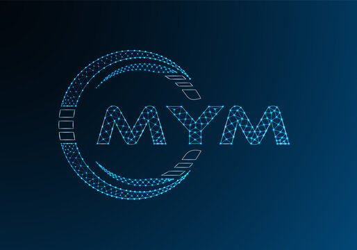 MYM low poly letter logo vector design. MYM lower poly logo design. Low poly logo.