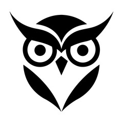 Clean and minimal owl face icon representing education and learning values