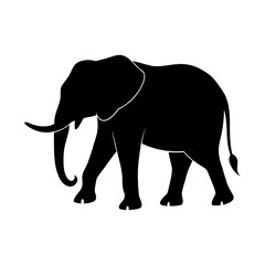 Obraz premium Silhouette of elephant walking symbolizing wildlife safari and jungle animals