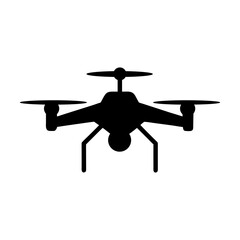 Minimalist drone silhouette designed for modern tech navigation or delivery icon