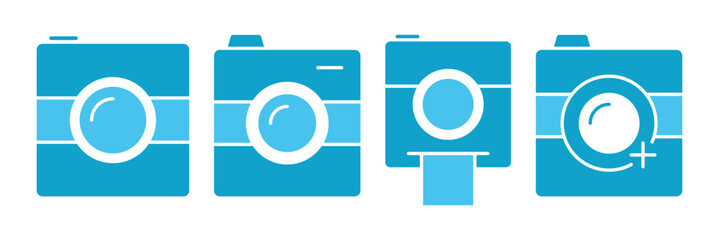Photo camera icons set. photo camera in flat style symbol. Photography symbol. Vector illustration