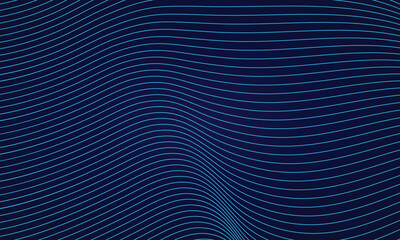 abstract blue curved lines forming elegant modern wave pattern on dark background