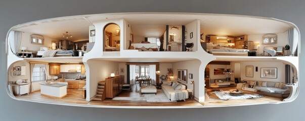 Apartment panorama 3D, Generative AI