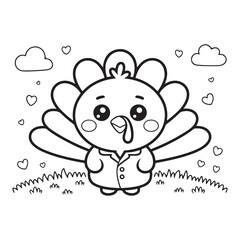 Bold and easy thanksgiving coloring page