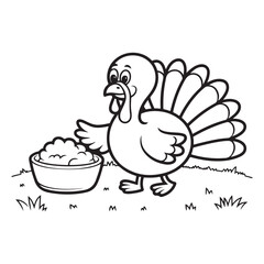 Bold and easy thanksgiving coloring page