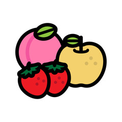 果物のシンプルなベクターアイコン素材