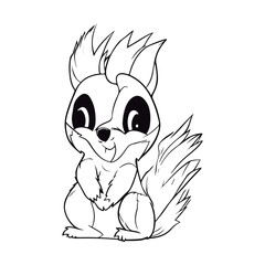 Obraz premium Coloring book for kids Skunk vector.