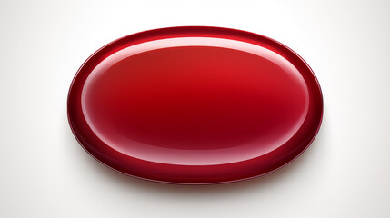 Vibrant deep red circular &lsquo;START&rsquo; button with glossy 3D surface, bold white text, soft inner glow, smooth shadow, and thin white ring, isolated on plain white background, sleek vector-style PNG