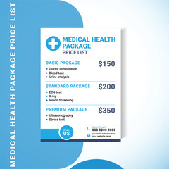 Medical Health Checkup Price List Flyer Template