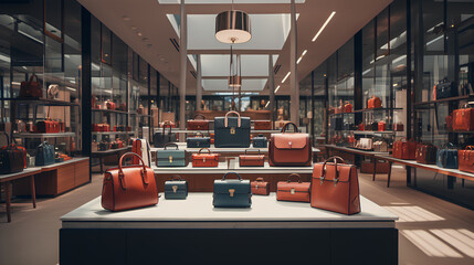 Realistic 4K Render – Handmade Bag Display in Store Showroom
