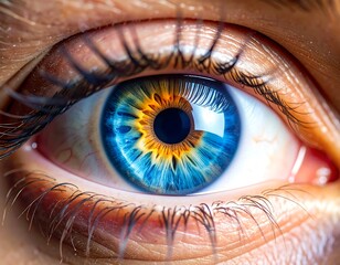 Close-up of a colorful eye