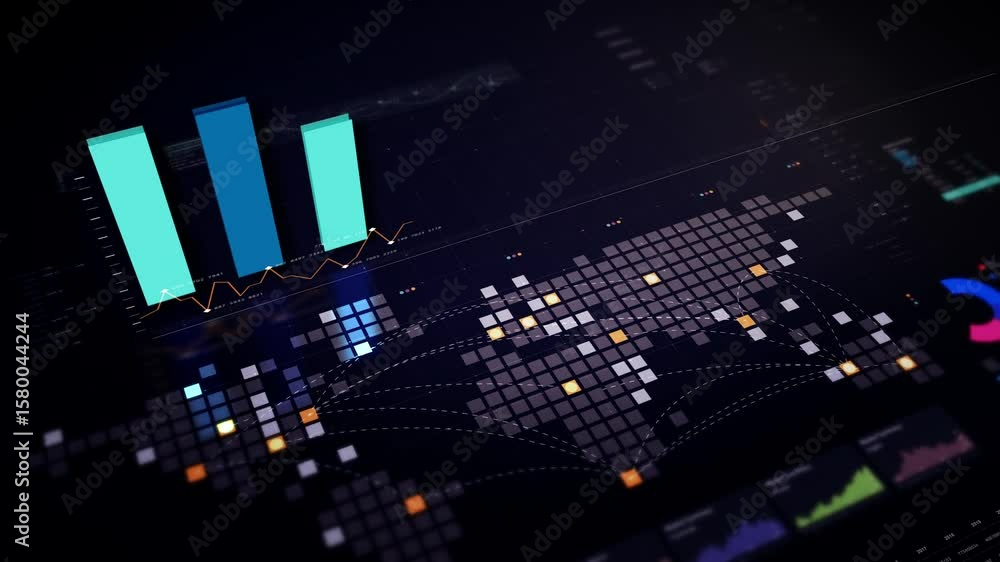 Aufkleber dynamic data visuals for business info graphics, animated 3d charts, and data-driven insights for a 