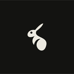 Modern Minimalst Rabbit Abstract Logo Vector